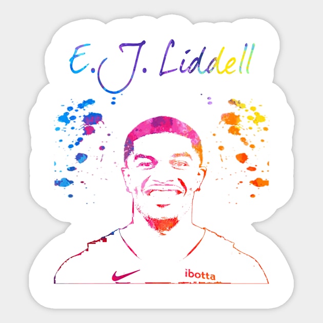 E.J. Liddell Sticker by Moreno Art